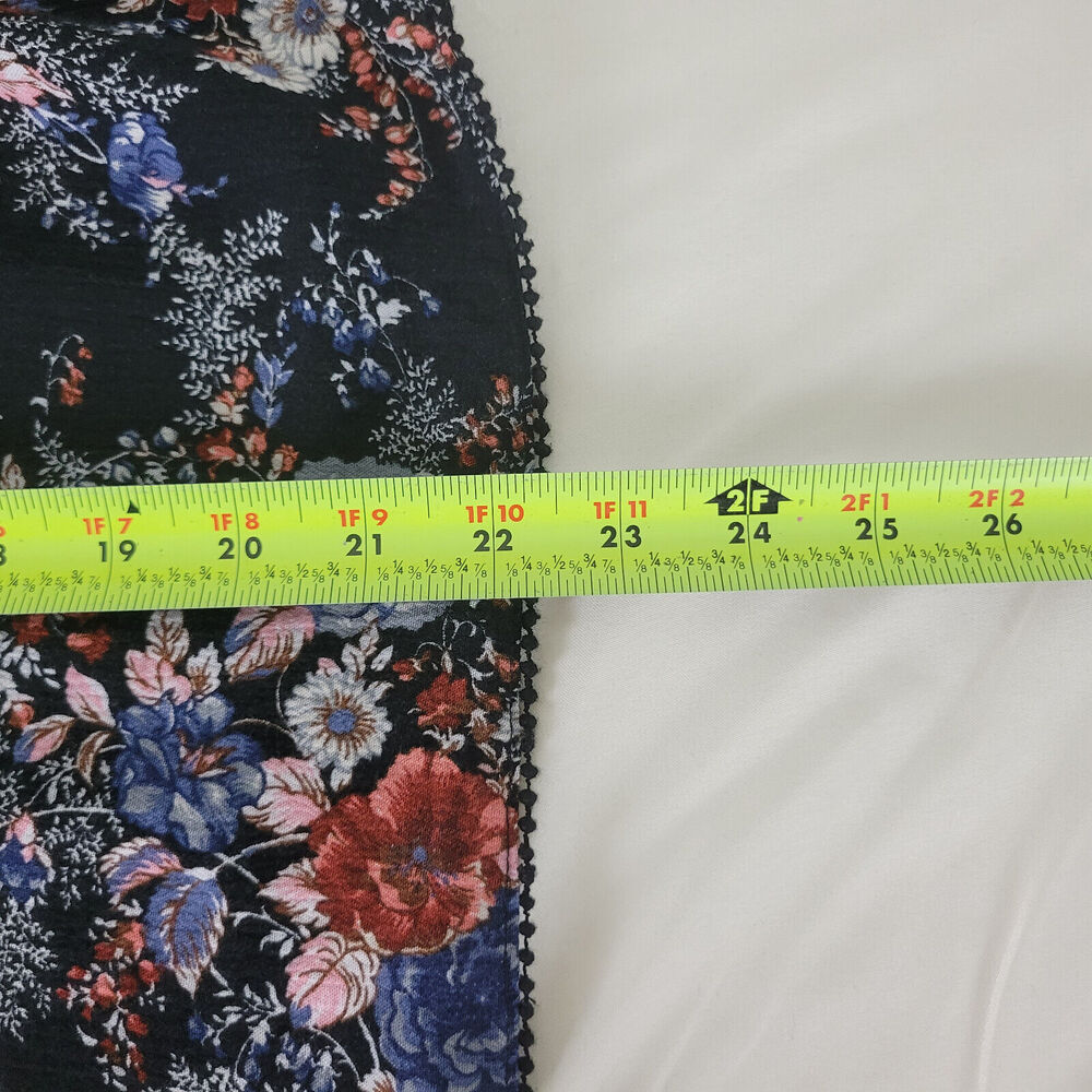 American Eagle Shirt Womens Small Boho Top Floral Long Peasant Sleeve Split Neck - Picture 6 of 10
